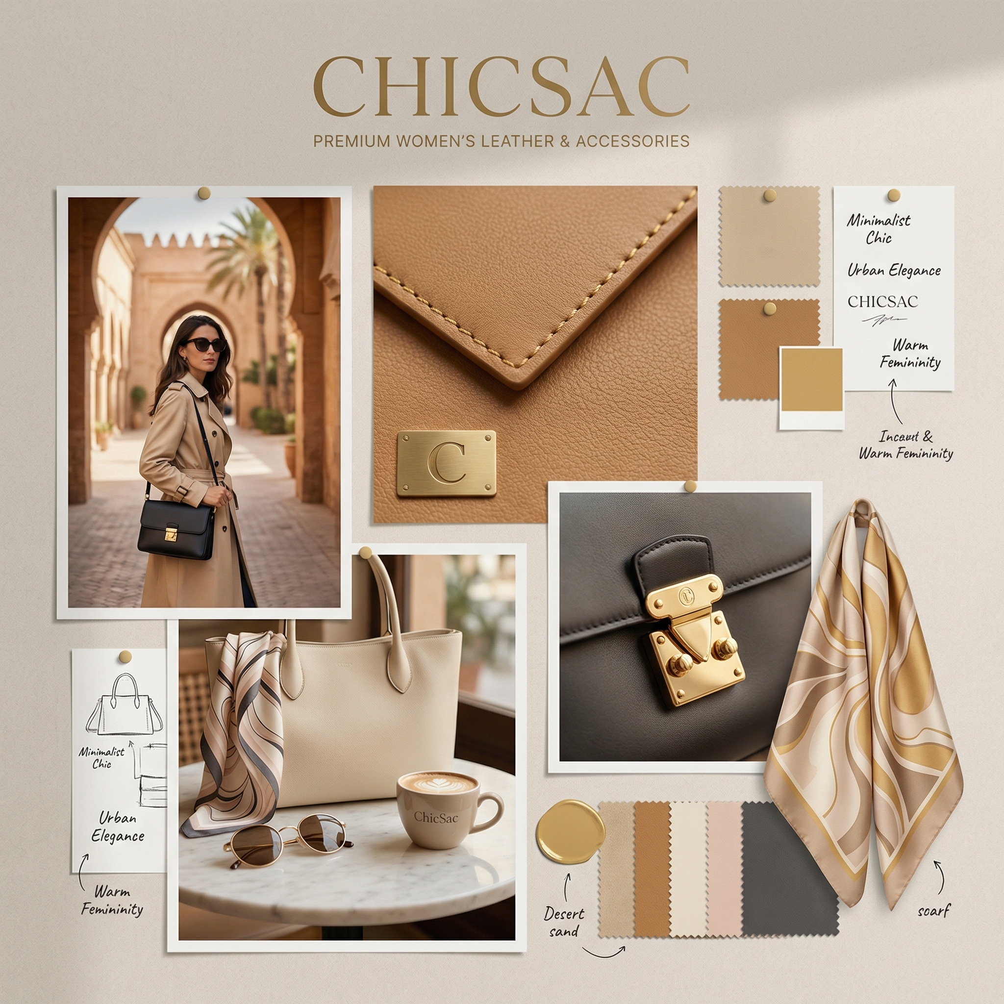Moodboard identité ChicSac premium