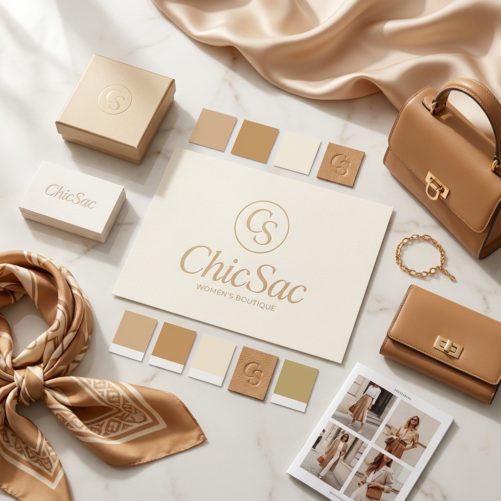 Femme élégante avec un sac camel dans un look premium