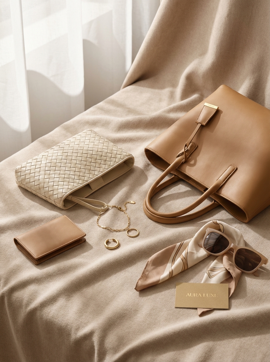 Sacs et accessoires premium dans des tons nude et camel