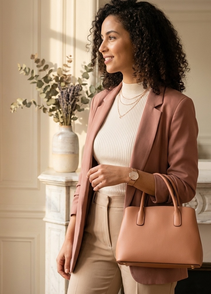 Femme tenant un sac élégant, la solution stratégique